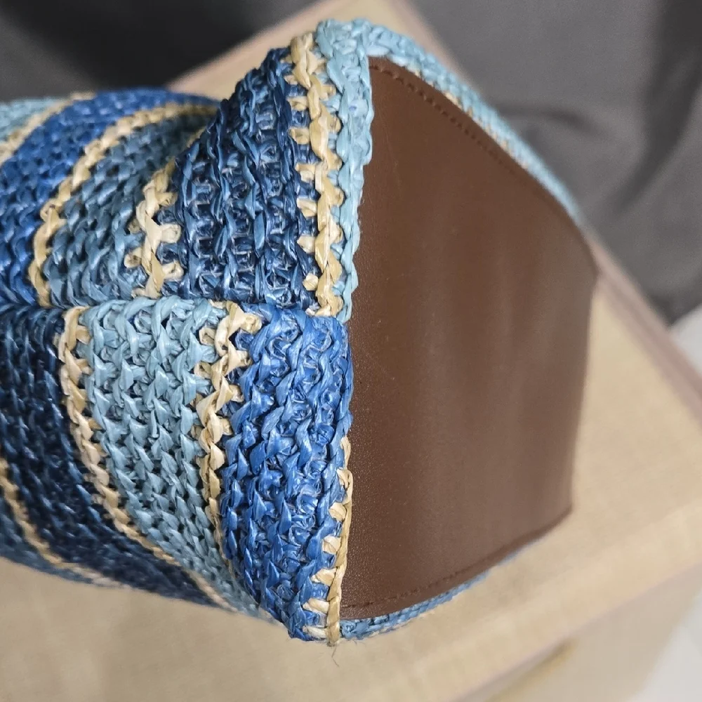 Relativity Blue and Brown Striped Shoulder Bag - Picture 6 of 13